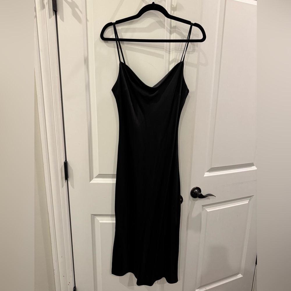 Express Black Midi Slip Dress